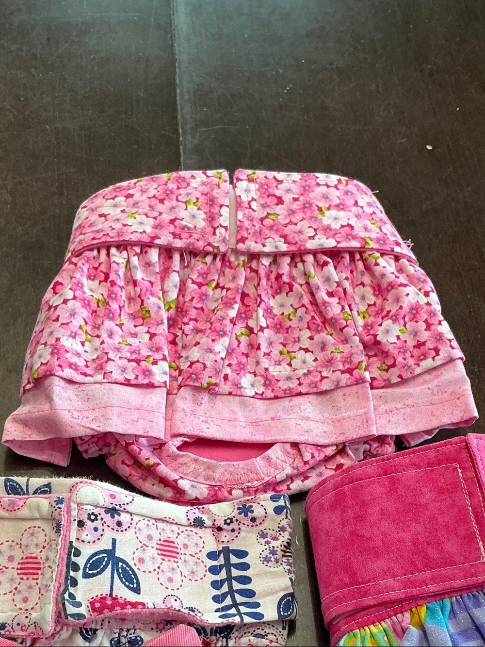 Dog's Pink Floral & Multicolor female diaper Set